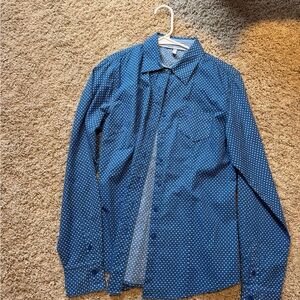 Ladies Cinch Blue Geometric Pattern Shirt